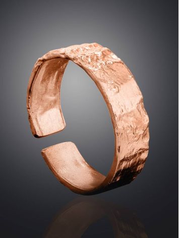 Textured Rose Gold on Sterling Silver Ring  The Liquid, Ring Size: Adjustable, image , picture 2