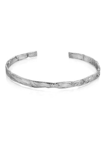Hammered Silver Bangle Bracelet The Liquid, image , picture 4