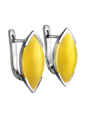 Leaf Cut Amber Earrings In Sterling Silver The Petal, image , picture 4