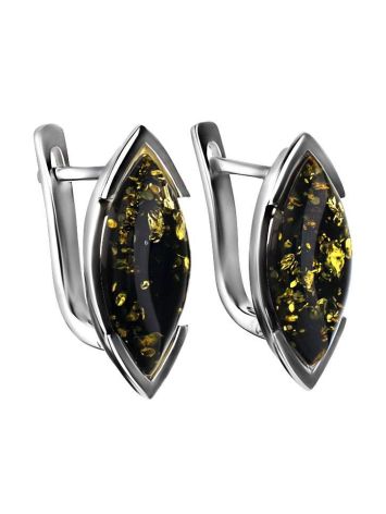 Green Amber Earrings In Sterling Silver The Petal, image , picture 5