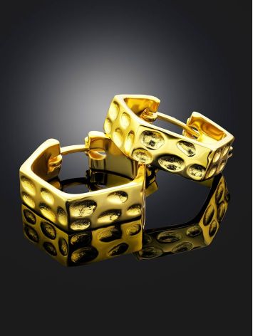 Hexagonal Gold Plated Silver Hoop Earrings The ICONIC, image , picture 2
