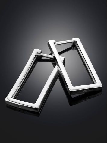 Rectangular Silver Hoops The ICONIC, image , picture 2