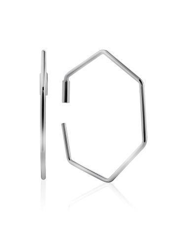 Silver Angled Hoop Earrings The ICONIC, image 