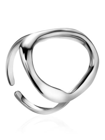 Stunning Contemporary Design Sterling Silver Ring The Liquid, Ring Size: Adjustable, image 