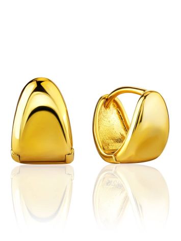Glossy Gold Plated Silver Huggies The ICONIC, image 