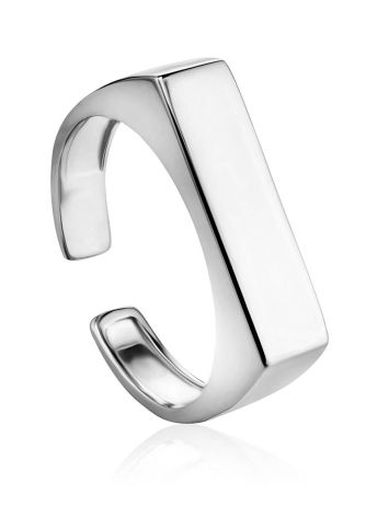 Geometric Silver Ring The ICONIC, Ring Size: Adjustable, image 