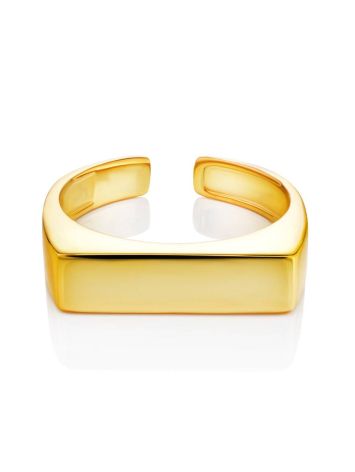 Geometric Gold-Plated Silver Ring The ICONIC, Ring Size: Adjustable, image , picture 3
