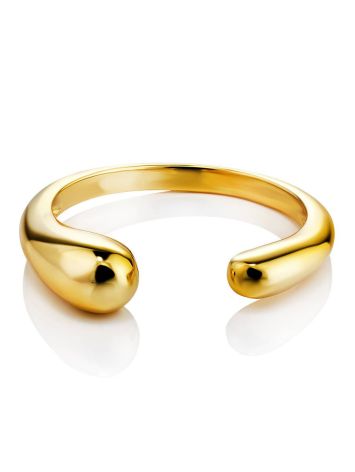 Gorgeous Gold-Plated Silver Ring The Liquid, Ring Size: Adjustable, image , picture 3