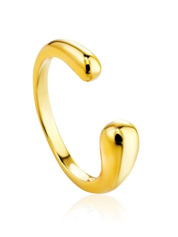 Gorgeous Gold-Plated Silver Ring The Liquid, Ring Size: Adjustable, image 