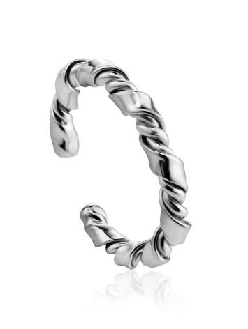 Beautiful Barley Twist Sterling Silver Ring The Liquid, Ring Size: Adjustable, image 
