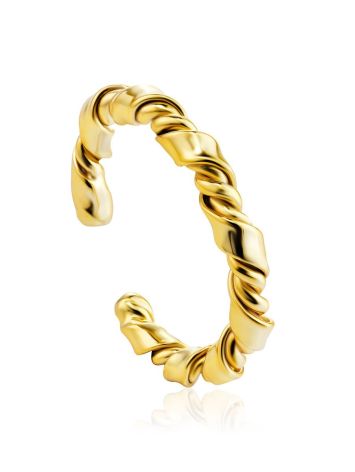 Stunning Gold-Plated Silver Ring The Liquid, Ring Size: Adjustable, image 