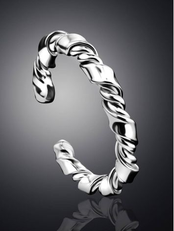 Beautiful Barley Twist Sterling Silver Ring The Liquid, Ring Size: Adjustable, image , picture 2