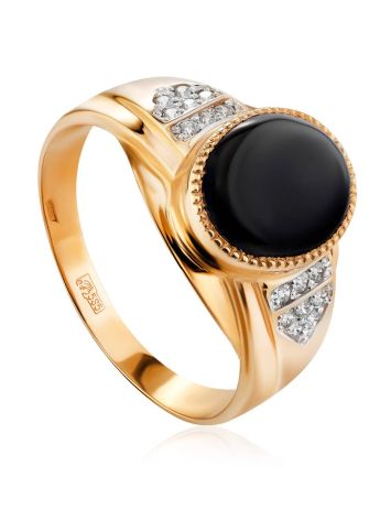 Fabulous Unisex Gold Ring With Crystals, Ring Size: 12 / 21.5, image 