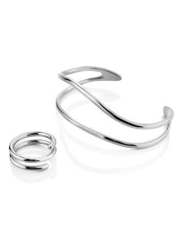 Trendy Silver Coil Ring The ICONIC, Ring Size: Adjustable, image , picture 8