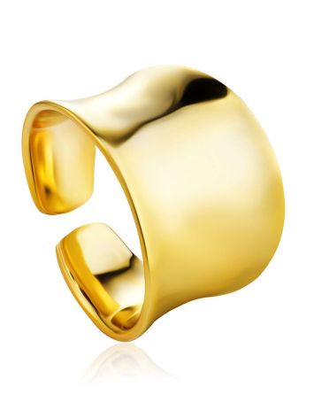 Sleek Gold-Plated Silver Ring The Liquid, Ring Size: Adjustable, image 