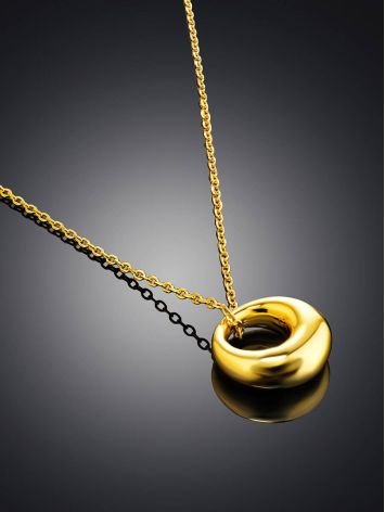 Striking Gold-Plated Silver Pendant Necklace The Liquid, image , picture 2