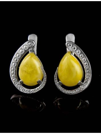 Honey Amber Earrings In Sterling Silver The Acapulco, image , picture 3