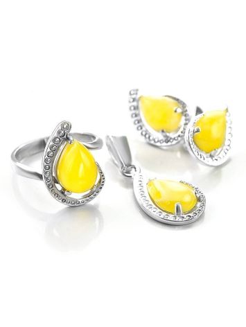 Honey Amber Earrings In Sterling Silver The Acapulco, image , picture 5