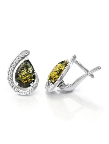 Sterling Silver Earrings With Green Amber The Acapulco, image , picture 3