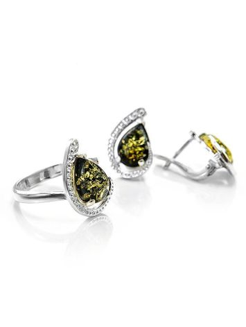 Sterling Silver Earrings With Green Amber The Acapulco, image , picture 5