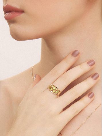 Golden Chrysolite Band Ring, Ring Size: 6.5 / 17, image , picture 4