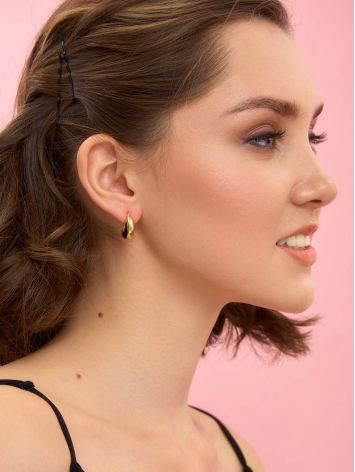Chunky Gilded Silver Hoop Earrings The ICONIC, image , picture 3