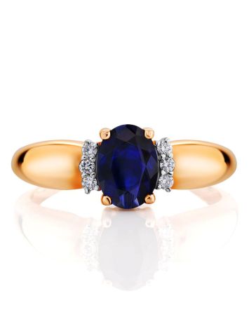 Refined Gold Sapphire Diamond Ring, Ring Size: 8 / 18, image , picture 3