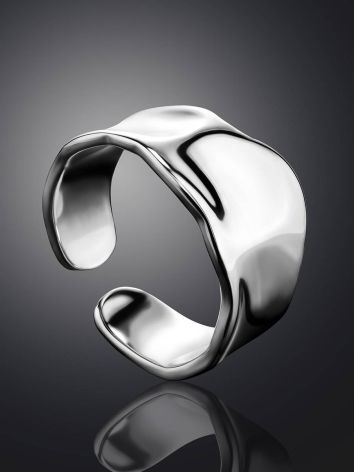 Statement Silver Molten Wave Ring The Liquid, Ring Size: Adjustable, image , picture 2