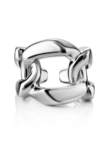 Chunky Silver Chain Ring The ICONIC, Ring Size: Adjustable, image , picture 3