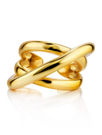 Twisted Gold Plated Silver Adjustable Ring The ICONIC, Ring Size: Adjustable, image , picture 3