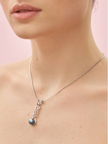 Sterling Silver Pendant With Night Blue Cultured Pearl The Serene, image , picture 4