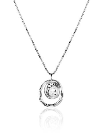 Silver Necklace With Sleek Pendant The Liquid, image 