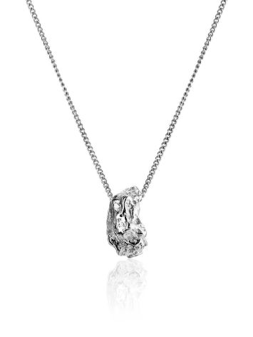Designer Silver Necklace With Nugget Pendant The Liquid, image 