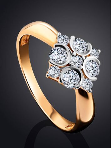 Refined Gold Crystal Ring, Ring Size: 8.5 / 18.5, image , picture 2