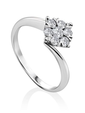 Stylish White Gold Diamond Ring, Ring Size: 6.5 / 17, image 