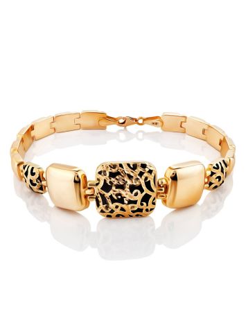 Designer Gold Enamel Link Bracelet, image 