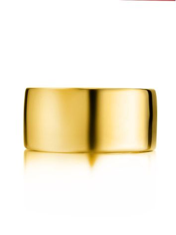 Minimalistic Gold Plated Silver Unisex Ring The ICONIC, Ring Size: Adjustable, image , picture 4