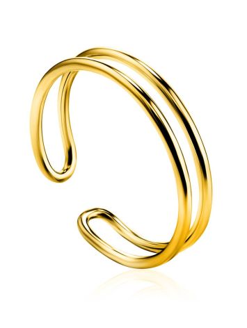 Stylish Gilded Silver Double Band Ring The ICONIC, Ring Size: Adjustable, image 