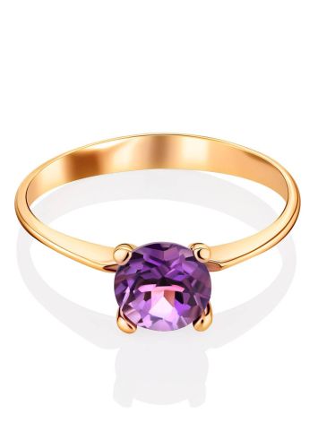 Stylish Gold Amethyst Ring, Ring Size: 8 / 18, image , picture 3