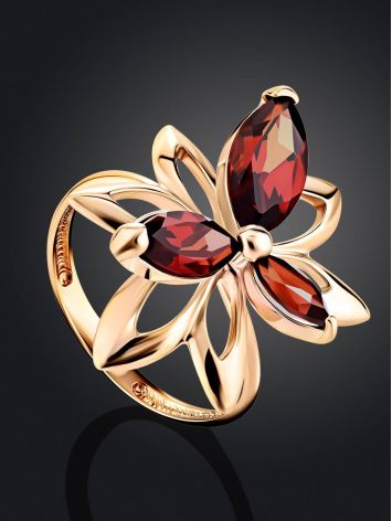 Floral Design Gold Garnet Ring The Verbena, Ring Size: 6.5 / 17, image , picture 2