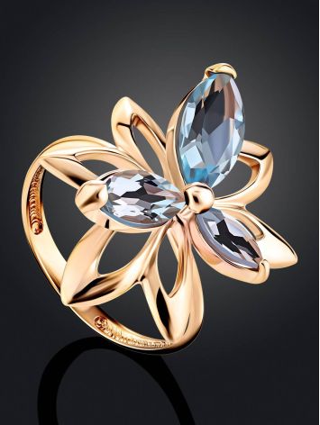Chic Floral Design Gold Topaz Ring The Verbena, Ring Size: 8 / 18, image , picture 2
