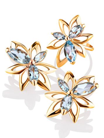 Chic Floral Design Gold Topaz Ring The Verbena, Ring Size: 8 / 18, image , picture 5