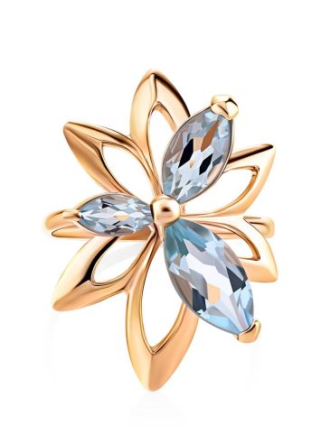 Chic Floral Design Gold Topaz Ring The Verbena, Ring Size: 8 / 18, image , picture 3