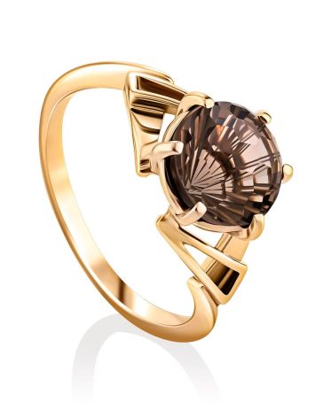 Fabulous Gold Smoky Quartz Ring, Ring Size: 7 / 17.5, image 