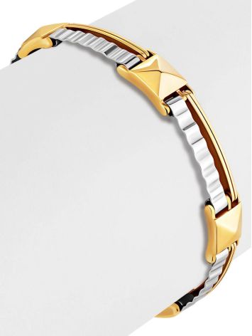 Stylish Unisex Two Tone Gold Bracelet, image , picture 3