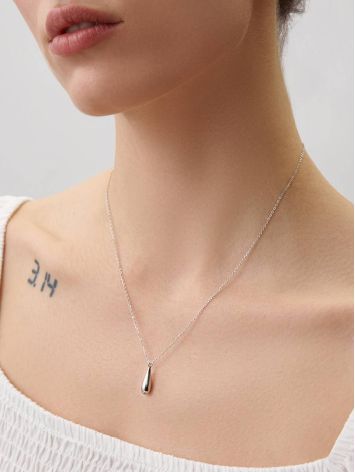 Minimalistic Sterling Silver Teardrop Pendant Necklace The Liquid, image , picture 3