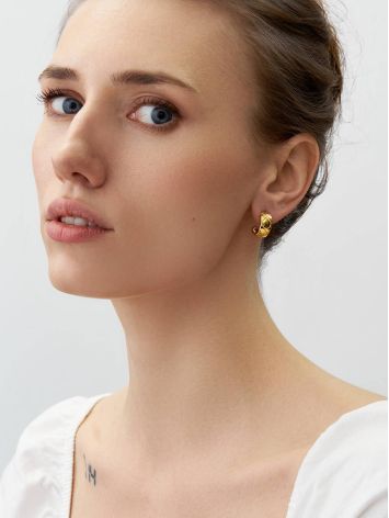 Chunky Gold Plated Silver Stud Earrings The ICONIC, image , picture 3