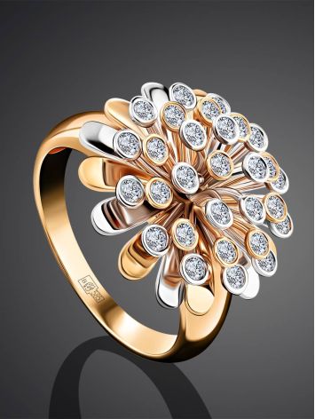 Rotating Motion Gold Diamond Ring, Ring Size: 8.5 / 18.5, image , picture 2