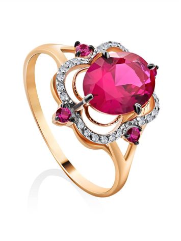 Gorgeous Gold Diamond Ruby Ring, Ring Size: 9.5 / 19.5, image 