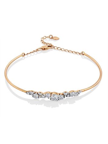 Chic And Classy Gold Crystal Bangle Bracelet, image 
